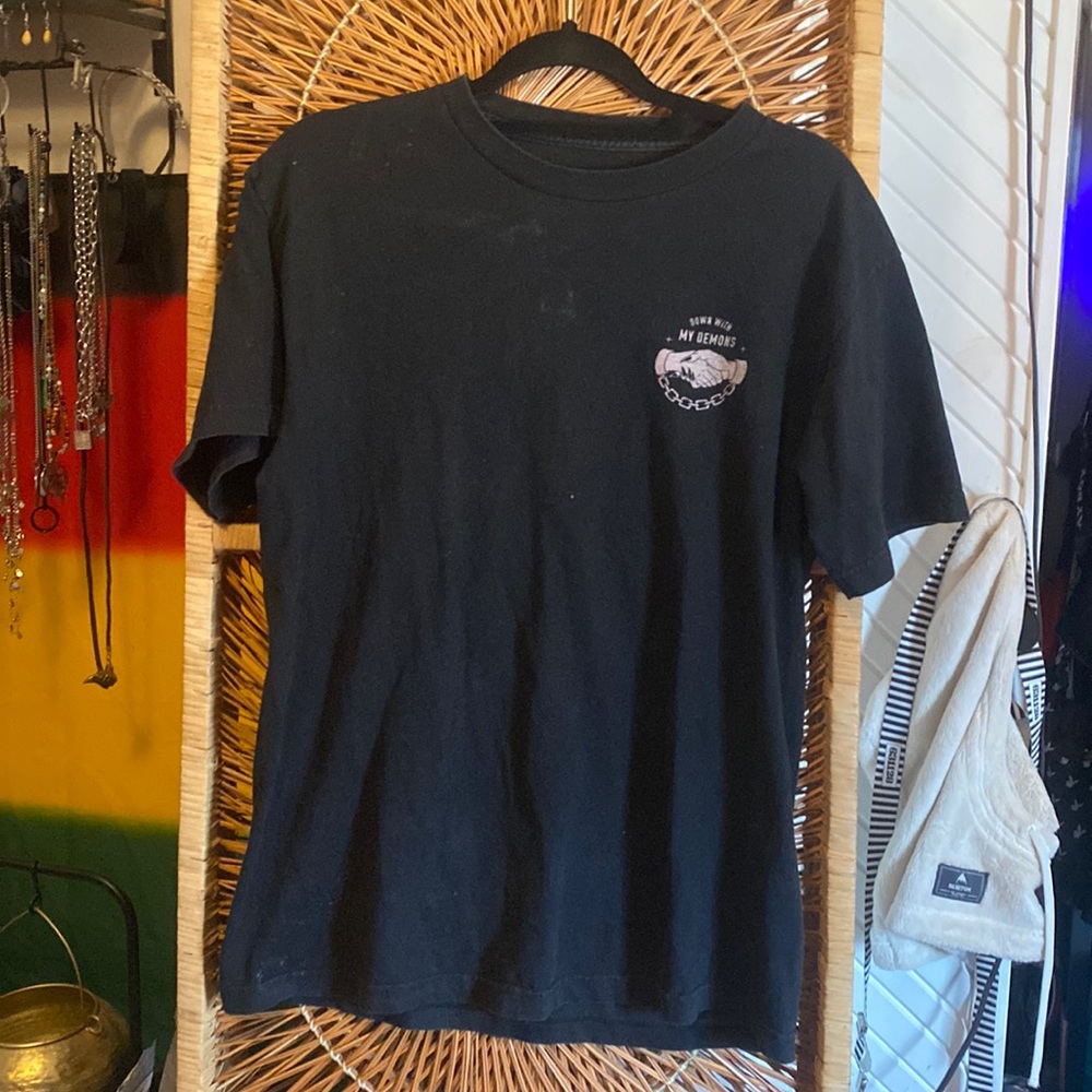 SKETCHY TANK “down with my deamons” logo shirt